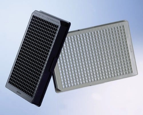 781986 Black Polystyrene Advanced TC Microplate with Lid, Sterile, Flat Bottom, 384 Well (Pack of 32)