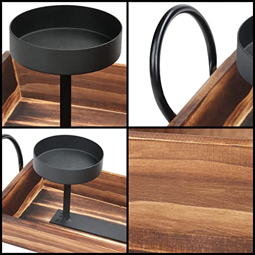 Belle Vous Porta Candele in Ferro Nero a 3