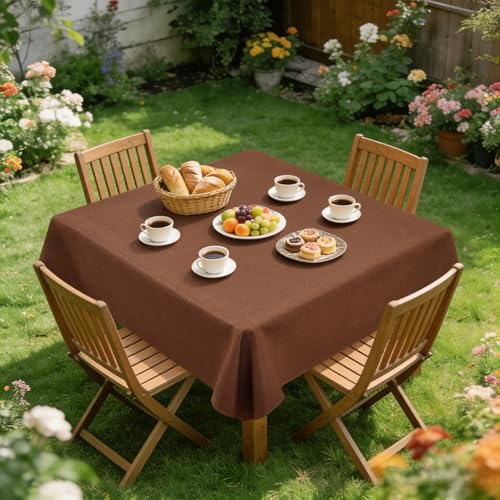 Wolkemer Square Tablecloth 54 x 54 Inches Faux Linen Water Resistant by Wolkemer - Used condition - Image 5