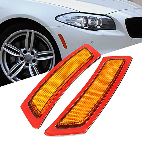 Image of 2pcs Compatible with BMW F10 5 Series 2011-2016 Front Side Marke Fender Bumper Reflector (Amber)