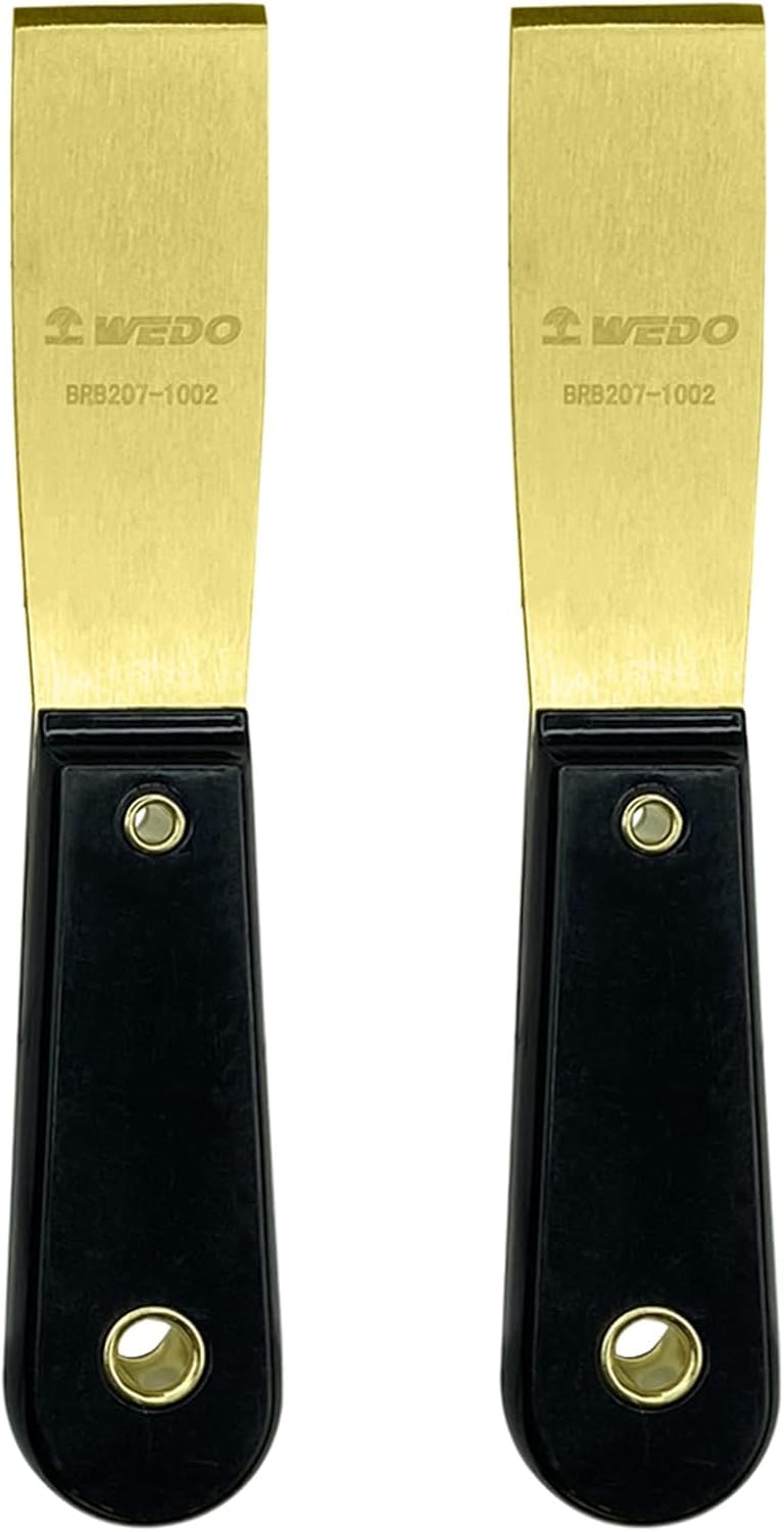 WEDO 2pcs Brass Putty Knife Set, 1-1/4 "raschiatore di vernice con manico di bakelite, coltello per pittori, raschiatore per intonaco raschiatura finitura in cartongesso, 8" lunghezza
