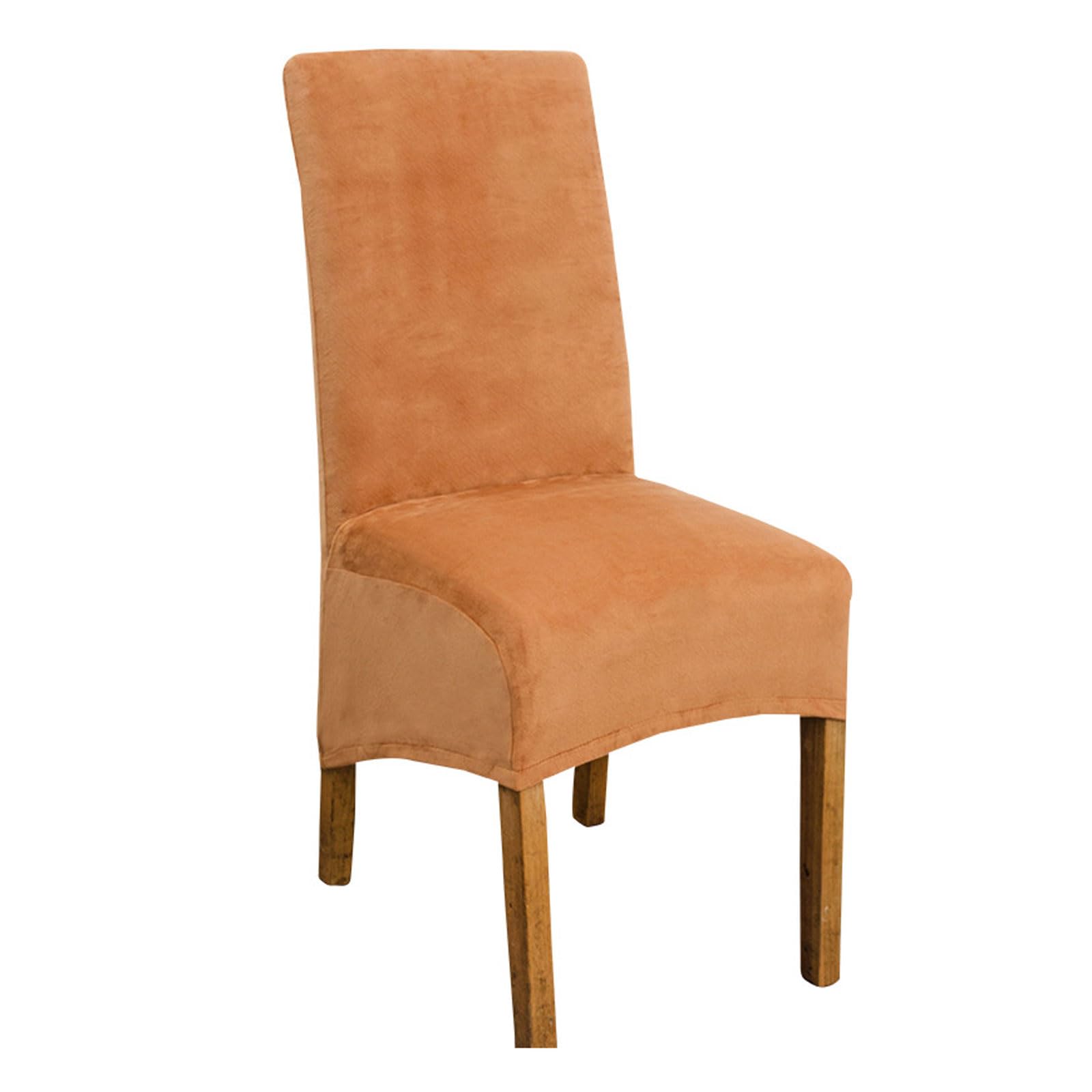 Housse de chaise de salle a manger grand dossier elastique camel X4