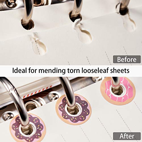 1000 Pieces Self Adhesive Set Of Fashion Loose-Leaf Paper Reinforcement Labels, Assorted Donut Designs, Great For School, Home And Office (Style A) #TOP5