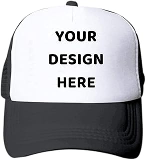 Customized Personalized Design Your Logo Unisex Trucker Hat Custom Mesh Baseball Cap, Black, M