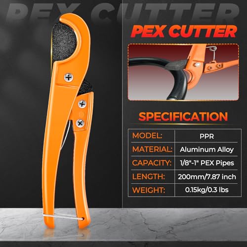 Saker PEX Tube Expansion Tool Kit | PEX-A Expansion Tool with 1/2'', 3/4'',1'' Expansion Heads | Mannual Expander Tool Kit SD-F1960 Standard PEX Coupling