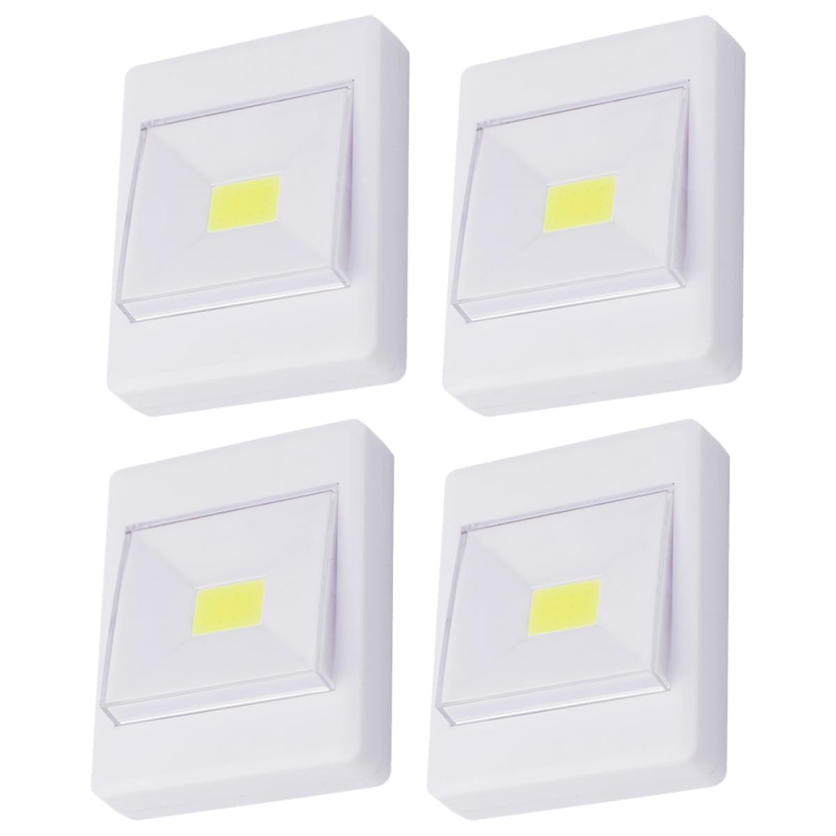Luce LED Cob per Pensili Bianca in Plastica 4 Pezzi | Uso Interno e Scale, Luce Intensa Effetto Riposante, Confezione da 4 Pezzi Stile Casuale