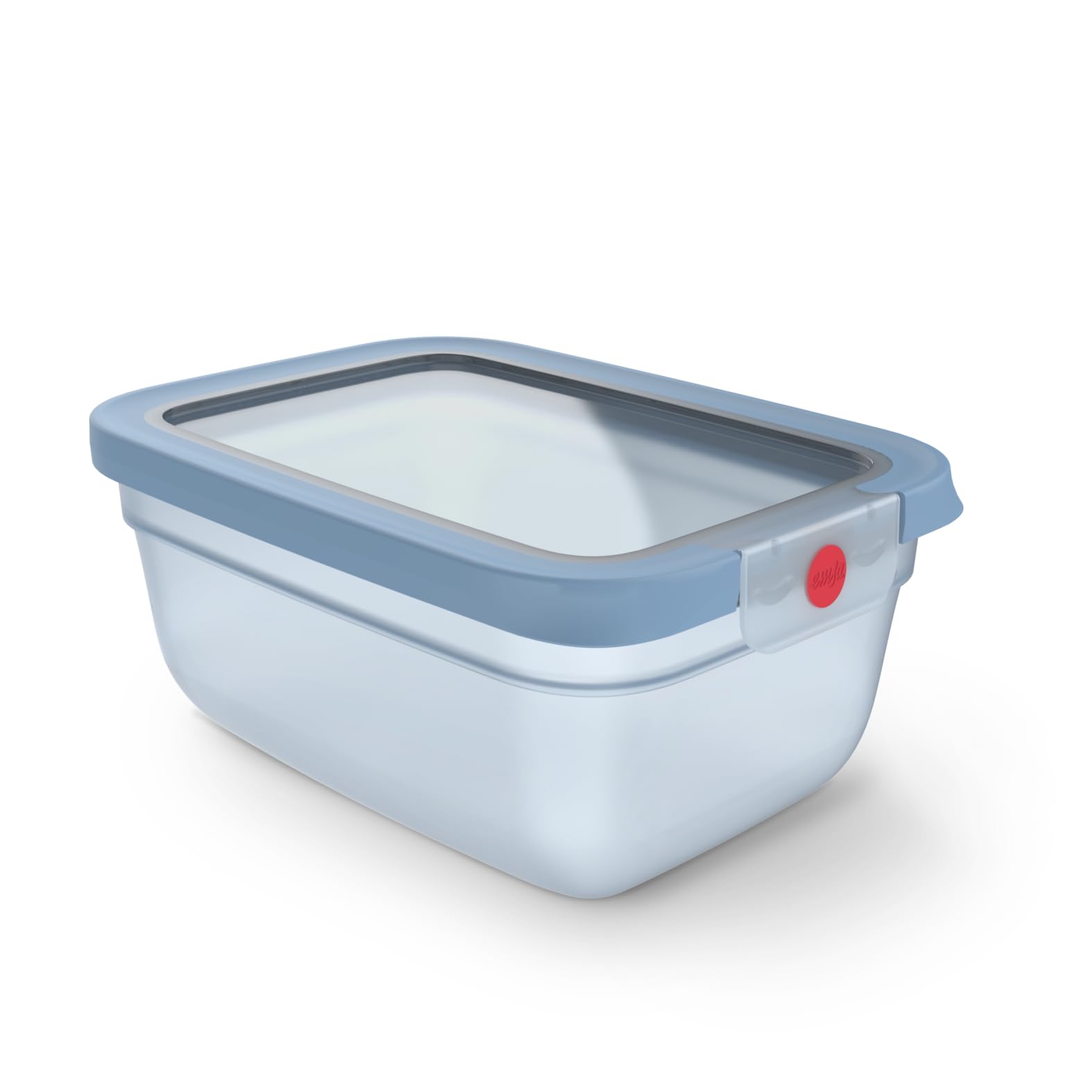 EMSA oneClick Frischhaltedose, verschlossen mit nur 1 x Klick, Lebensmittel 2 x länger frisch, 100% dicht, Made in Germany, 1,5L, gefrier-, mikrowellen- und spülmaschinengeeignet, blau, N1211000
