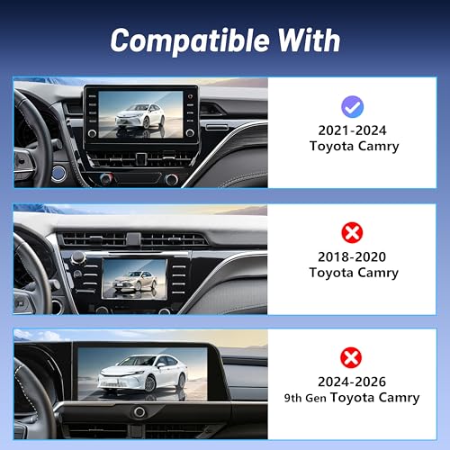 Image of Car Phone Holder for Toyota Camry (2021-2023 2024), MagSafe Car Mount Charger, Magnetic Phone Holder, 15W Wireless Charging, Dashboard Phone Holder, 360 & Hands Free, 2022 Camry Interior Accessories