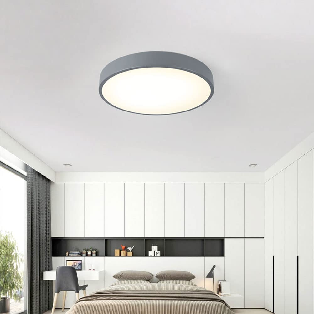 QUKAU ceiling lamp 3color light led ceiling lighting dinning room lighting bedroom (Grey 3color light, 40CM)