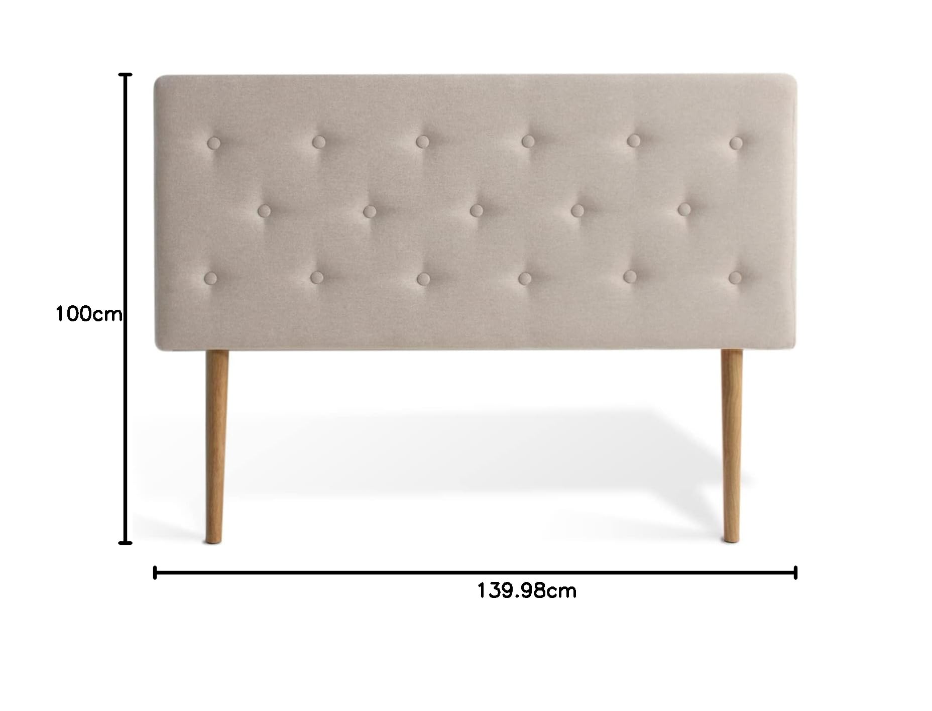 INTENSE DECO Tête de lit capitonnée Théa 140cm Tissu Beige