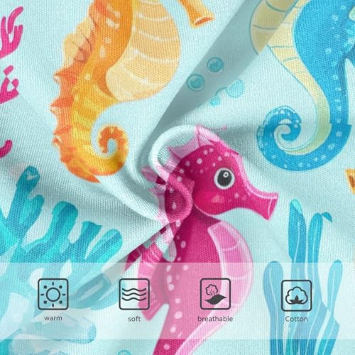 Cotton Toddlers Underwear Floral Cute Seahorse Coral Cute Panties Girl Bright Briefs Underpants 2t3