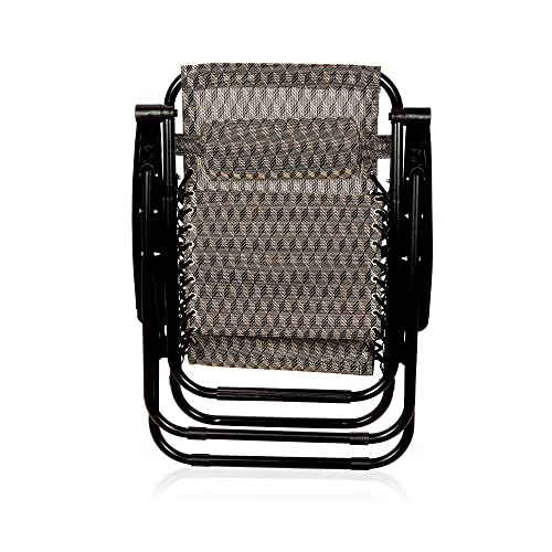 Image of STAR WORK Zero Gravity Chair, Lawn Chair Recliner Lounge, Portable Camping Folding Beach Chair with Removable Pillow (Brown Texture)
