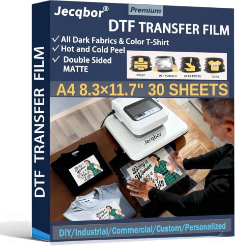 DTF Transfer Film Paper 8.3×11.7 A4 30 Sheets for All DTF...