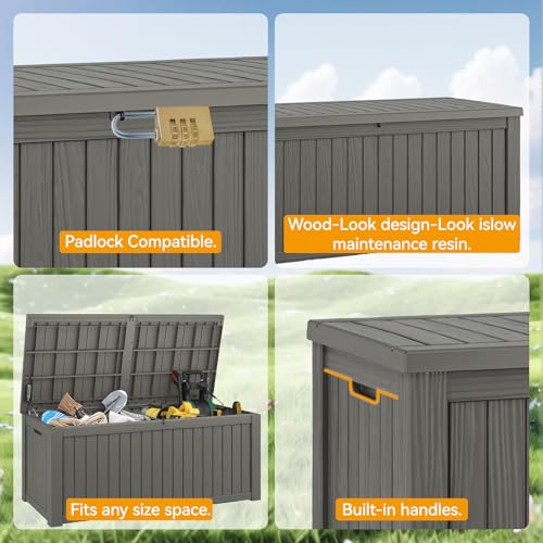 Image of Outdoor Storage Box Waterproof, 180 Gallon Deck Box for Patio Storage
