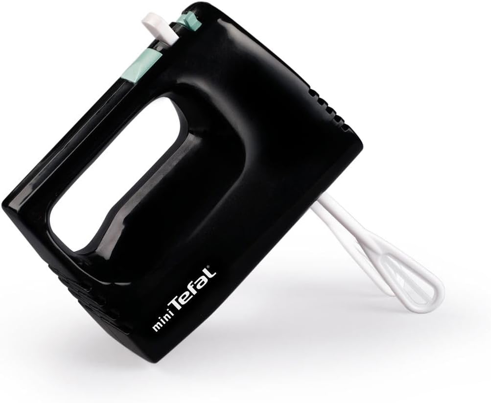 Close-up of the Smoby Tefal Hand Mixer showing the 'cric cric' button for mechanical operation