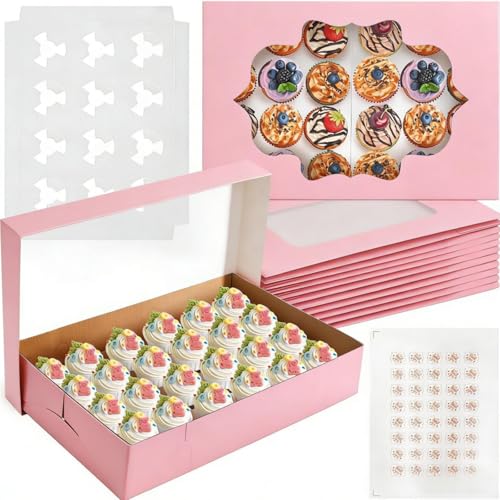 ELFULLY 10 Pack Mini Cupcake Boxes