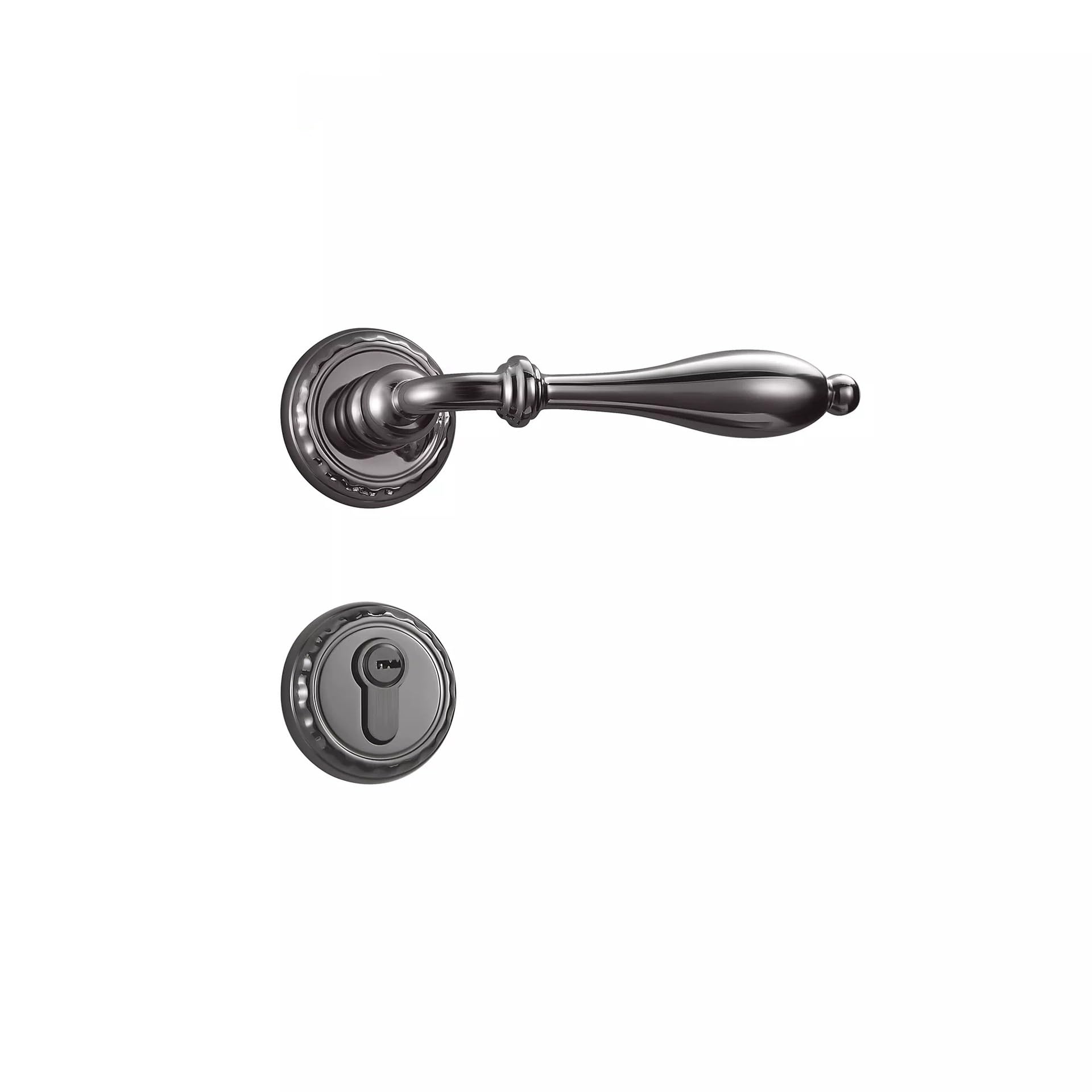 Juaksqzyi Gray1 Door Levers Entry Door Handle With Lock And Key Secure Keyed Lever Exterior For Front Entrance And Bedrooms Deadbolt Set(,Magnetic Version)