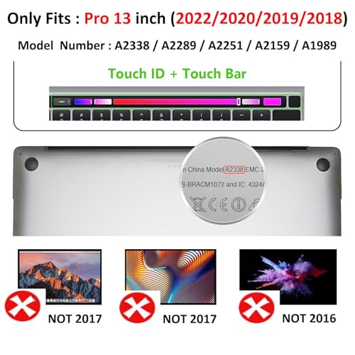 SEYMCY Case Compatible with MacBook Pro 13 inch Case 2022 2020 2018, Anti-Scratching Protective Hard Shell Cover with Foldable Stand (A2338 A2289 A2251 A2159 A1989), Black