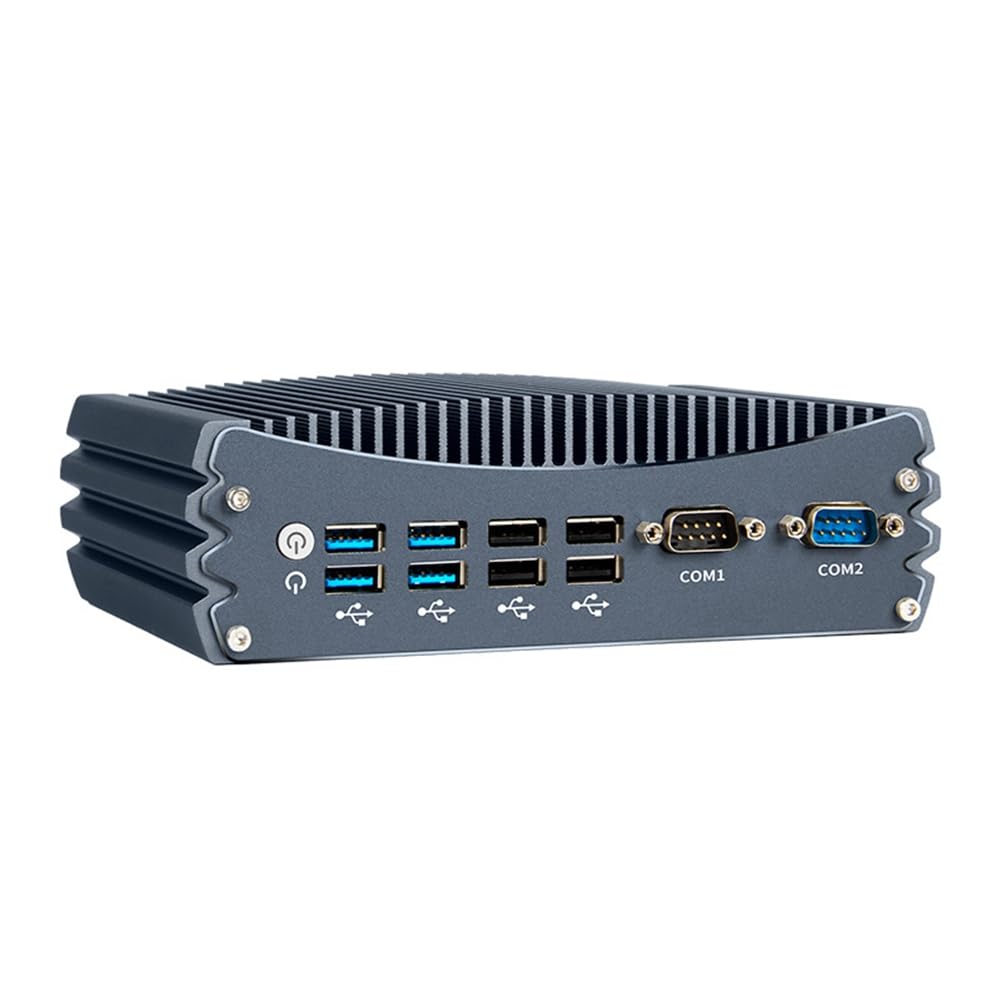 PC Industriel sans Ventilateur I5-4278U : 2 Ports LAN Gigabit, 2 Ports COM, 8 Ports USB, Compatible WiFi, 4G, SIM LTE, pour et pour Linux