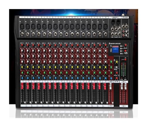 16 Channels Professional Studio Mixer Bluetooth USB DJ Sound Mixing Console Phantom Powers Monitor Amplifier