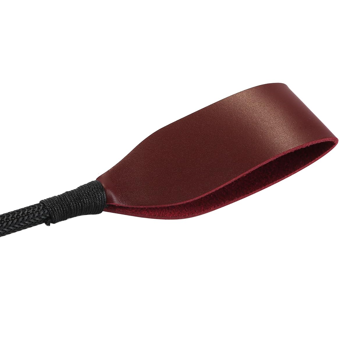 Fusta de 34 cm para caballo con mango de gel antideslizante (rojo retro)