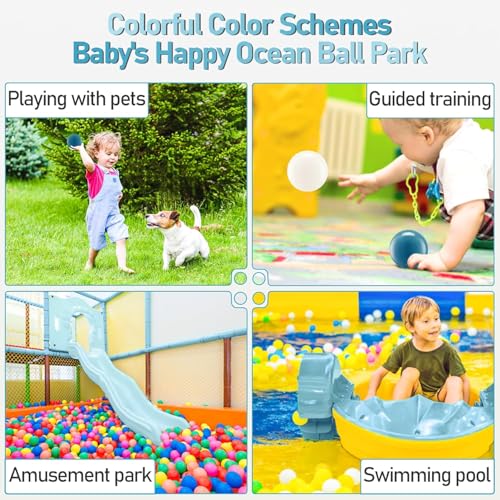 FHRILEK Ball Pit Balls-Star Ball Pit Balls for Kids,Plastic Balls for Ball Pit, Crush Proof Play Balls BPA Free Non-Toxi (Ball and Star, 50PCS) - Thumbnail 5