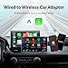 Wireless CarPlay Adapter 2-in-1 for Renault Clio 2016-2018 2019 2020 2021 2022 2023 2024 2025 2026, USB Design Plug and Play Bluetooth Fast Connection Car Accessories