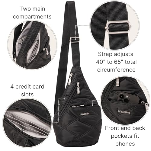 Image of Baggallini Mini Sling - 12x7 Sling Crossbody Bag Backpack with Adjustable Shoulder Strap