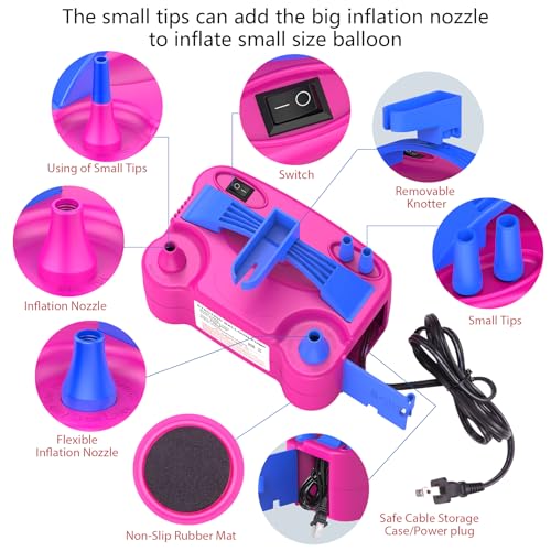 Image of IDAODAN Electric Balloon Pump, Portable Electric Balloon Blower Machine Inflator Air Pump for Party Decorations
