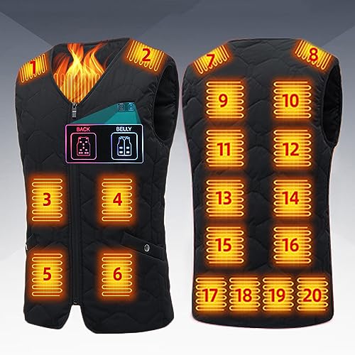 Heated Vest for Men Women Gilet with 20 Heating Zones Fleece Heated Jacket Electric USB Rechargeable Thermal Vests2