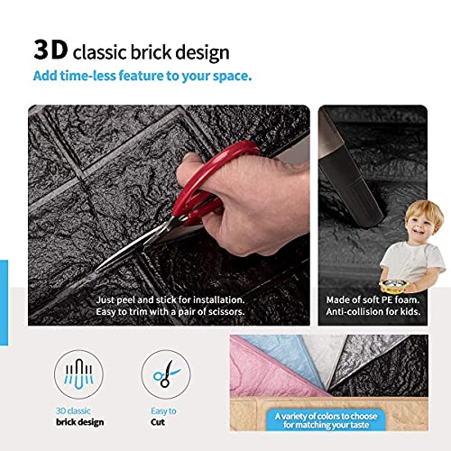 Image of Barebeauty 3D Wall Panel Wallpaper, Self Adhesive PE Foam Brick Sticker, Waterproof Peel & Stick Wall Covering for Home, Bedroom & Living Room Decor, 70 x 77 cm (Pack of 4, 23.2 Sq. Ft. Approx)