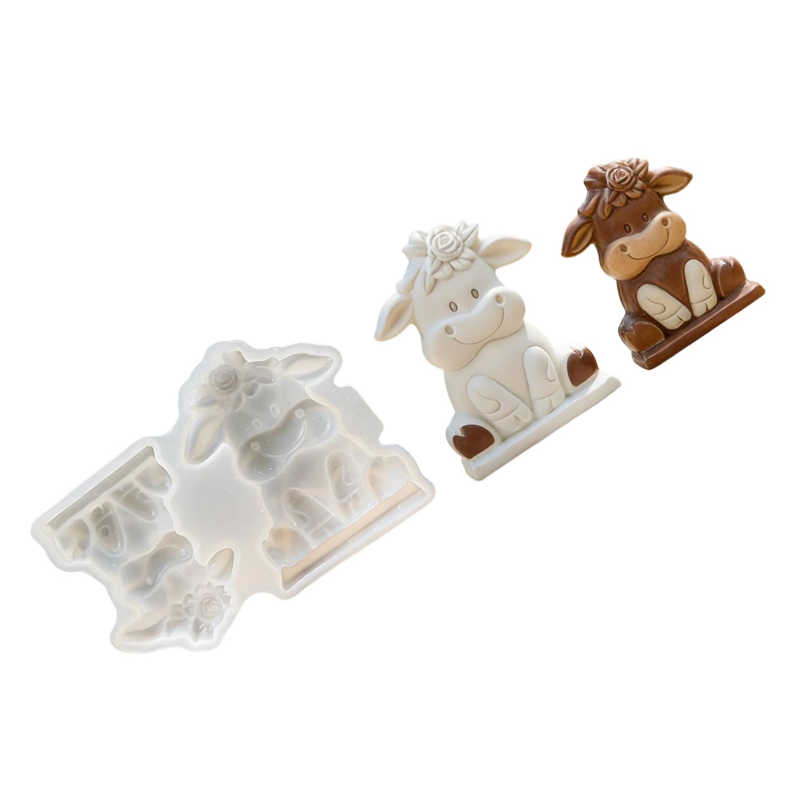 MIDOKSTUA Cow Silicone Molds Multipurpose Animal Silicone for Resin Casting Soap Gypsum Figurine Food Grade Elastomer Cast