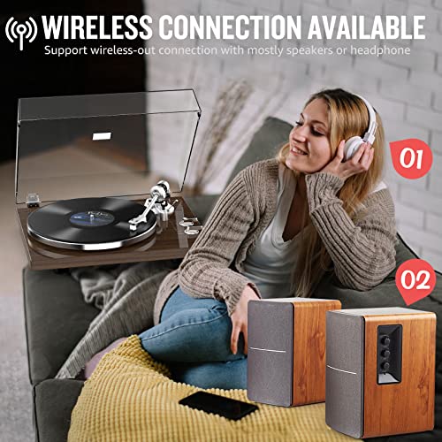 Platine Vinyle Bluetooth Tourne Disque 33 + 45 TR/Min avec Transmission par Courroie Haute Fidélité, Lecture sans Fil avec Cartouche Magnétique à Contrepoids Réglable Enregistrement Via PC - Les Beatles, Paul McCartney, John Lennon, RIngo Starr, George Harrison Platine Vinyle Bluetooth Tourne Disque 33 + 45 TR/Min avec Transmission par Courroie Haute Fidélité, Lecture sans Fil avec Cartouche Magnétique à Contrepoids Réglable Enregistrement Via PC – Image 5