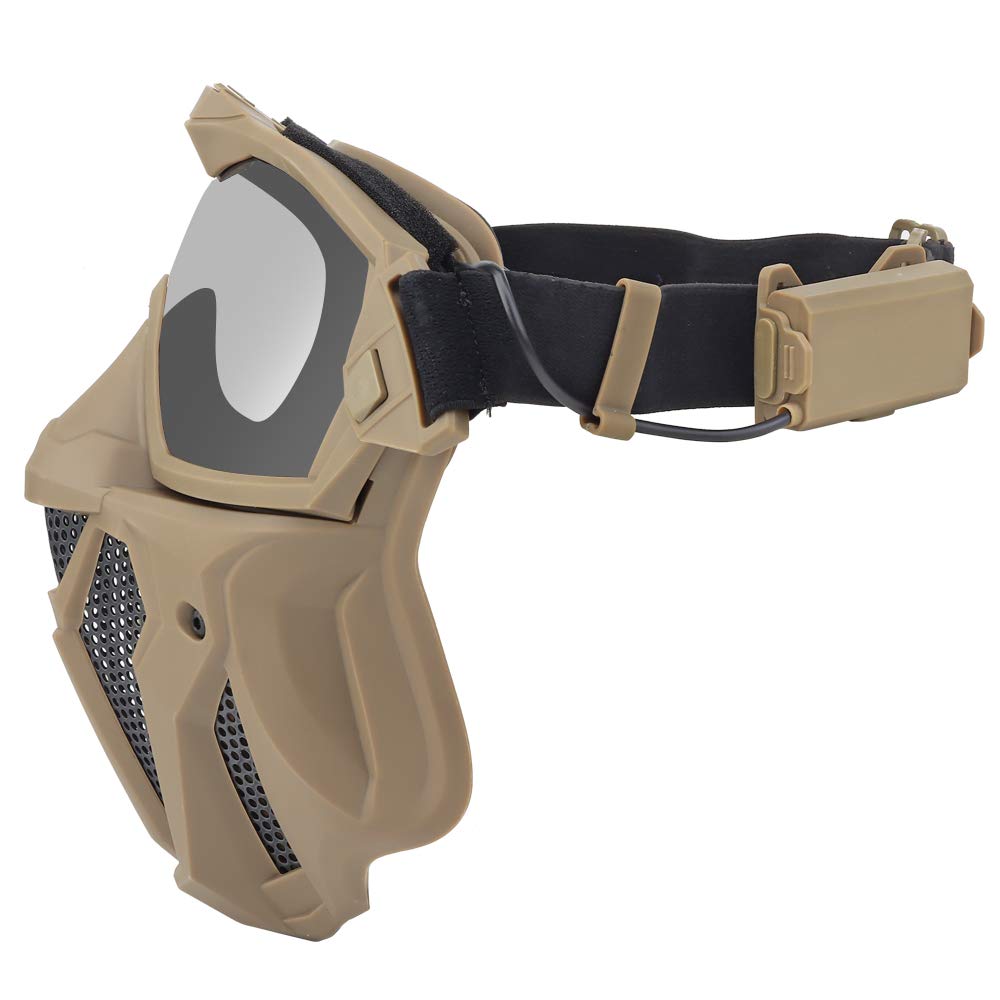 DETECH Maschera tattica per softair, paintball, con sistema di ventilazione anti-appannamento, protezione integrale del viso, traspirante, combattimento di guerra CS