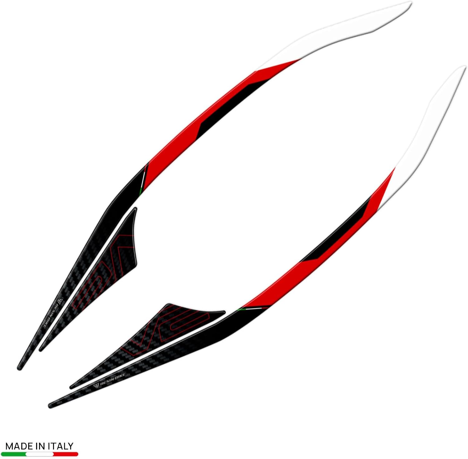 Resin Bike Motorcycle Stickers Compatible with Ducati Multistrada V2 - V2S 2025. Passenger Grab Handle Protection Against Bumps and Scratches. 3D Domed Resin Stickers Made in Italy.
