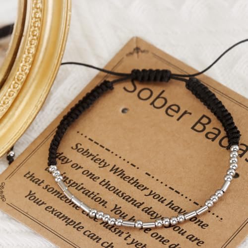 HUTIMY Gifts for Sobriety Women Her Na Alcoholics Anonymous Jewelry 1 2 5 7 8 10 Year Sober Bracelet4