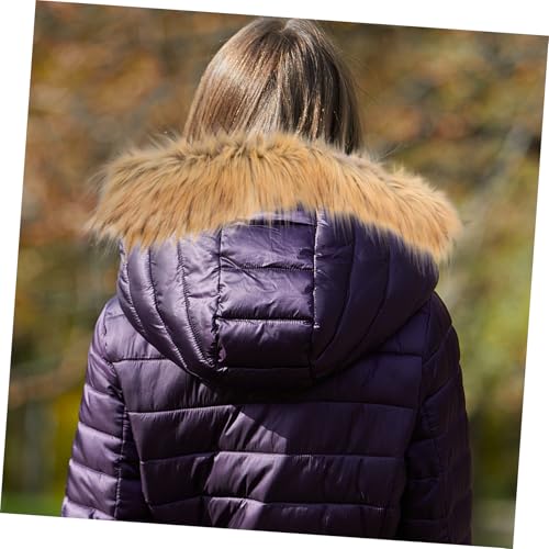 GALPADA Faux Fur Trim For Hood Replacement Women Faux Fur Collar Scarf Wrap Cold Winter Warmer Winter Costume Accessories Brown3