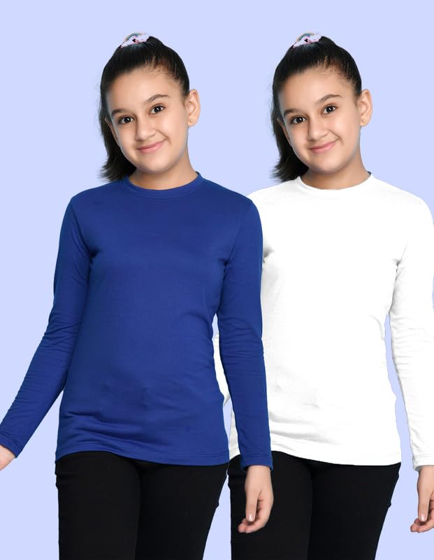Image of Nusyl Girls Full Sleeves T-Shirt for Kids | Cute Printed Casual Wear | Soft Cotton Blend | Comfortable Regular Fit | 2-16 Years | Multiple Colors