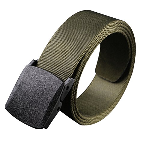 Cinto masculino de lona com cinto de nylon estilo militar da Vosarea (verde militar)