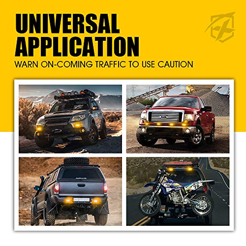 image for Xprite Amber LED Surface Mount Strobe Lights Kit, Grill Grille Side Ma