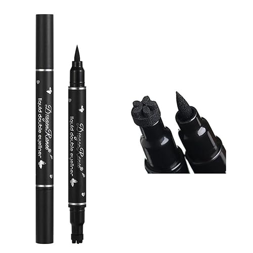 DOGROT Delineador de ojos alado, lápiz delineador de ojos líquido de doble cabeza, delineador de ojos negro de larga duración para mujeres, en forma disponible en Yaxa Venezuela
