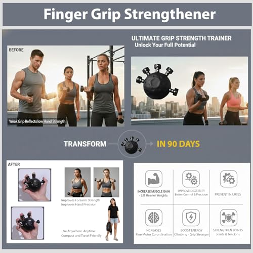 Image of Desyn Heavy Resistance Forearm Strengthener Gym Ball for Men & Women | Durable, Travel-Friendly Hand Grip & Finger Exercise Ball for Gym Workouts | Home Fitness & Stress Relief