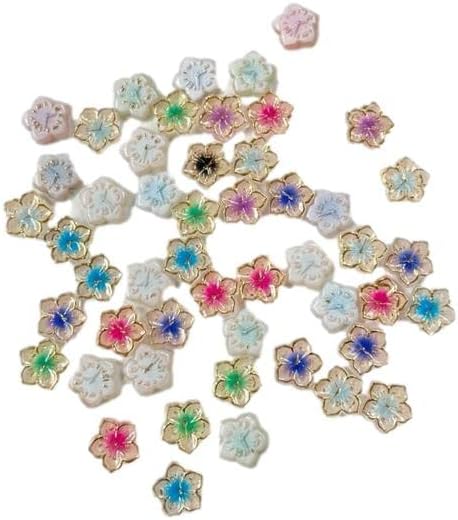 Miniatura 4 de 50pcs Kawaii Multicolor Mezcla de Flores Surtidos Adornos de Resina Cabujón para Manualidades