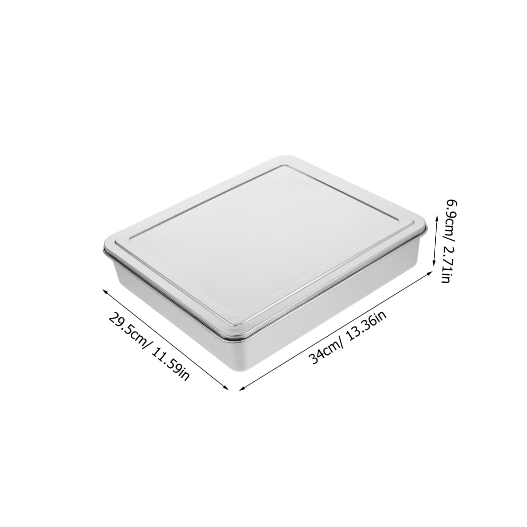 POPETPOP Molde Rectangular de Acero Inoxidable con Tapa, Adecuado para Hornear Pasteles, Brownies y Tartas en Reuniones Familiares y Pequeñas Fiestas