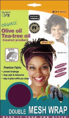 Envoltura orgánica de doble malla (aceite de oliva, producto tratado con aceite de árbol de té) Negro 2 piezas por Qfitt