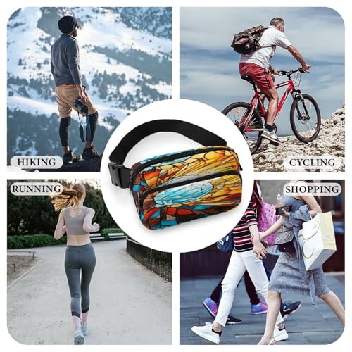 Sac banane léger orange avec sangle ajustable de running et voyage