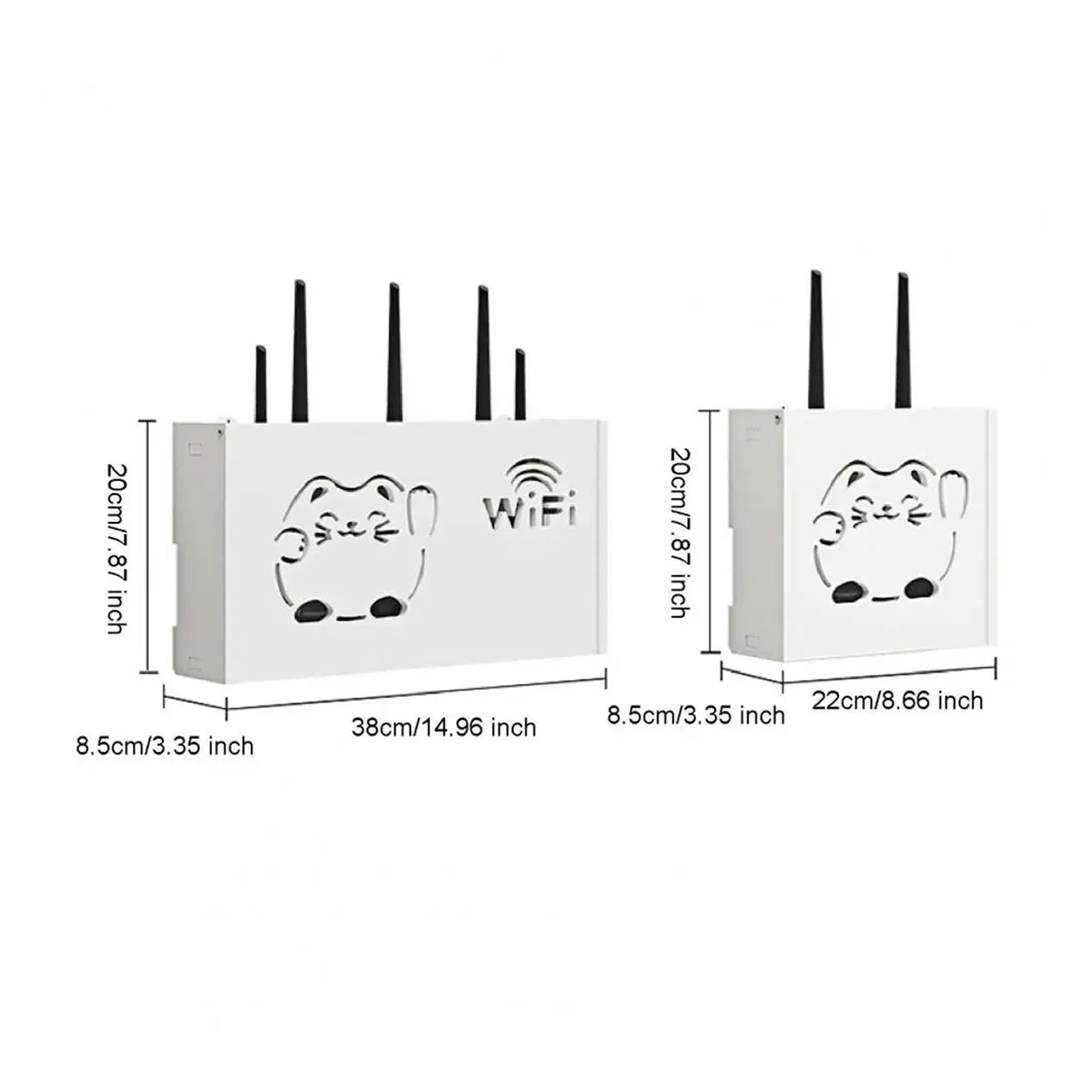 WiFi-Router-Aufbewahrungsbox, Wandhalterung, Holz-Router-Regal, Organizer, Steckdosenleiste, Kabelmanagement, Versteckregal for Modem, Kabelrouter Router Box Wandhalterung(Color 2)