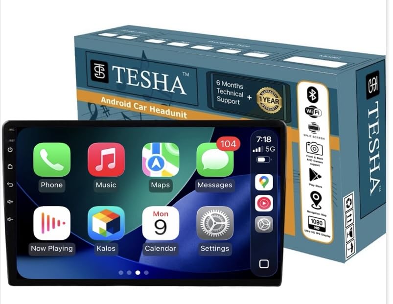 TESHA 9" Android Car Stereo/Headunit for car/Capacitive Touch Screen/GPS + Steering Control Module/Full HD Screen Small Bezels (K2401 4/32)