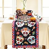 Paquete de 30 decoraciones variadas para el Día de Muertos bajan a un excelente precio Bigqin Camino de Mesa de El Día de los Muertos, Decoración de Día de Muertos Calabaza Lino Camino de Mesa para Comedor...