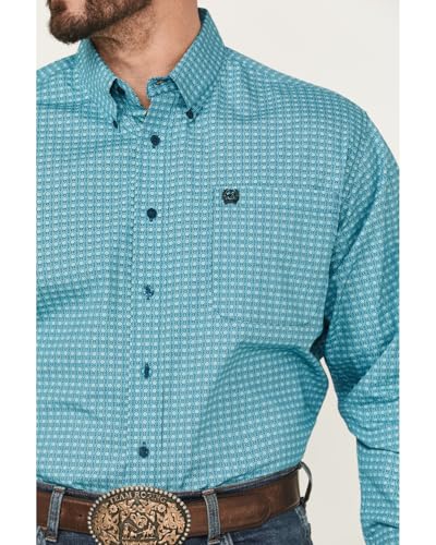 Cinch Mens Turquoise Medallion Print Long Sleeve Button Down Shirt3